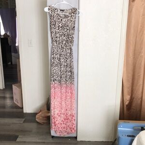 H&M Leopard Print to Pink Ombre Backless Maxi Dress